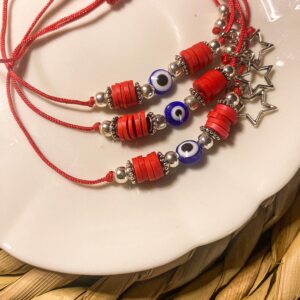 Pulsera protectora fimo roja